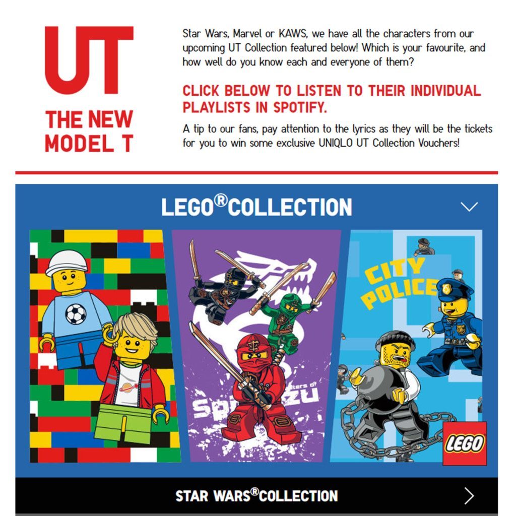Screen grab of the Facebook App for UNIQLO UT Collection - App Development